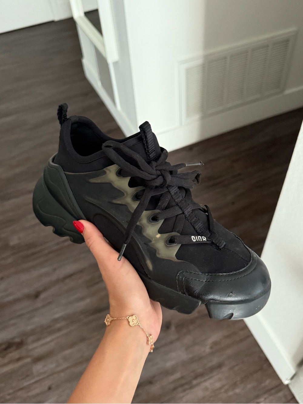 Dior Black Chunky Lace-Up Women's Sneakers 6/6.5 - Picture 4 of 4
